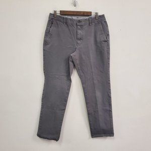 Bonobos Mens Gray Straight Leg Chino Pants Size 33x30 Mid Rise Casual Flat Front